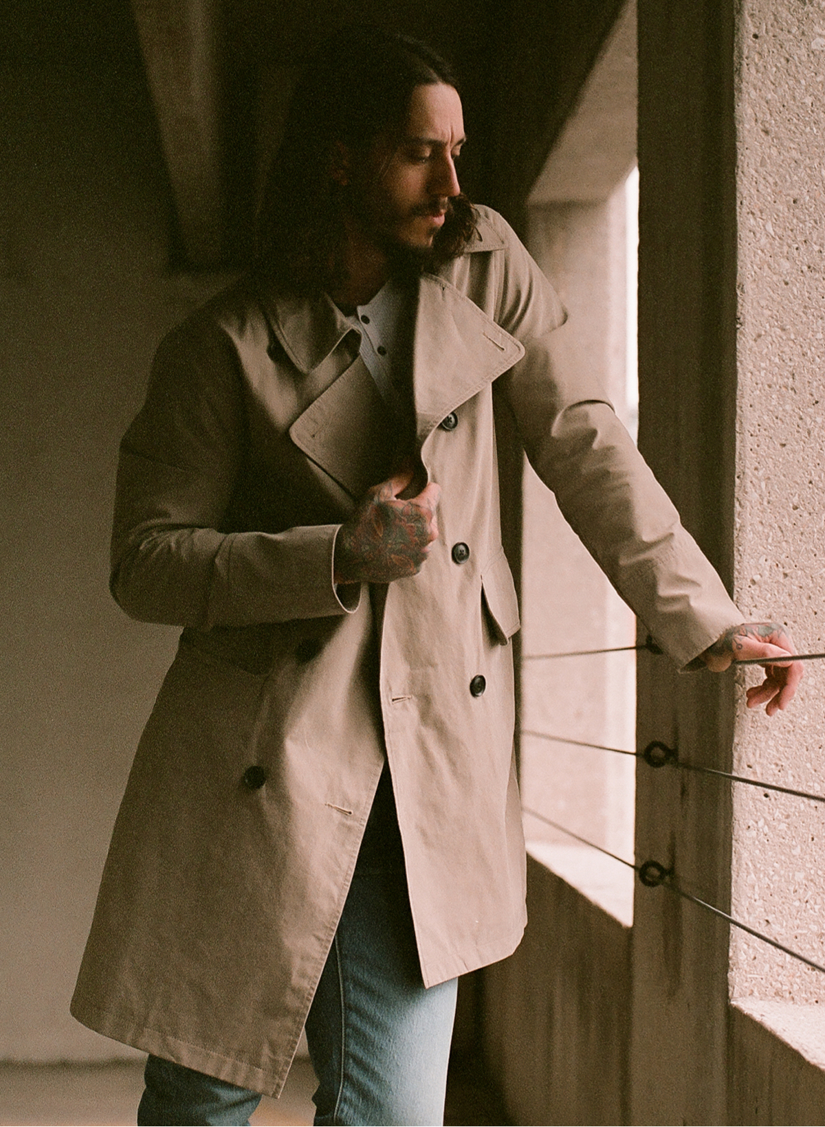 John varvatos trench clearance coat